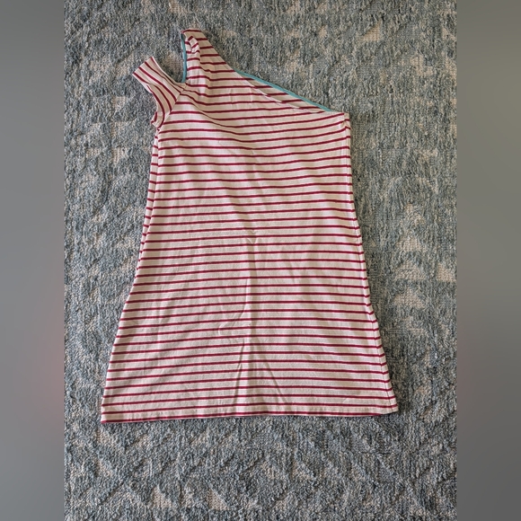 ANTHROPOLOGIE MAEVE Marketa one shoulder red striped dress medium - Picture 7 of 8